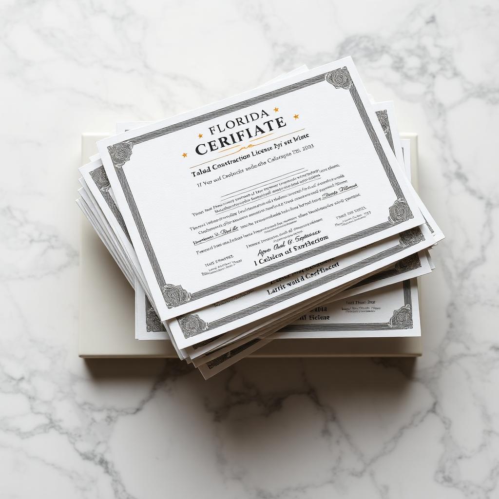 Florida contractor licenses and certifications